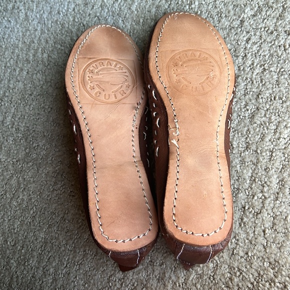 Beautiful Handmade VRAI CUIR Moroccan Leather Flats - Picture 4 of 7